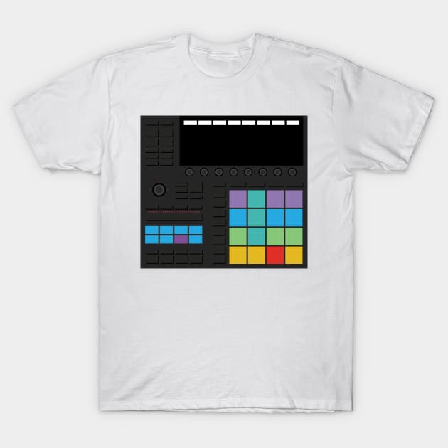 Dope Beat Machine Series #10 (w/Multi-Colored Pads - No Text) T-Shirt by Steve Traxx (ProducerBeat.com)